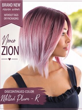 Noriko ‘Zion’ Wig in ‘Melted Plum’ - Never Worn - Synthetic Bob W/ Storage Case